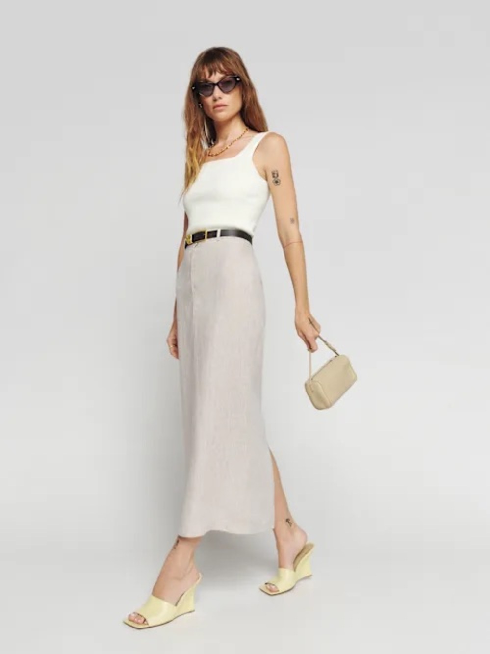 Reformation Gia Linen Skirt